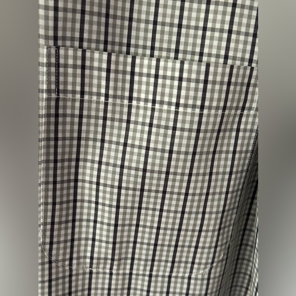Brooks Brothers 346 Gray‎ Plaid Button Down Shirt Men's Medium Long Sleeve Check - Picture 6 of 8